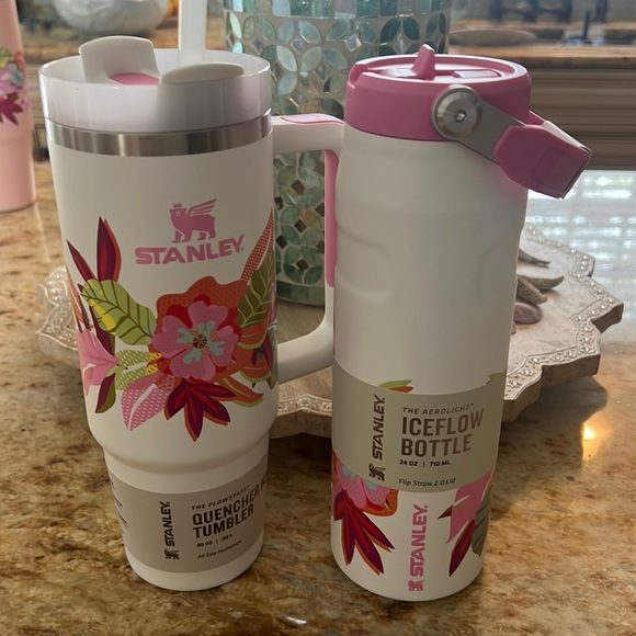 Stanley Accessories - Stanley Mother’s Day edition pink hibiscus 30oz tumbler and 24oz ice flow- nwt